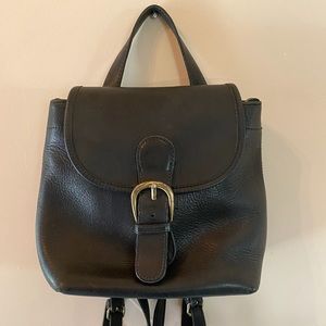Mini black leather backpack